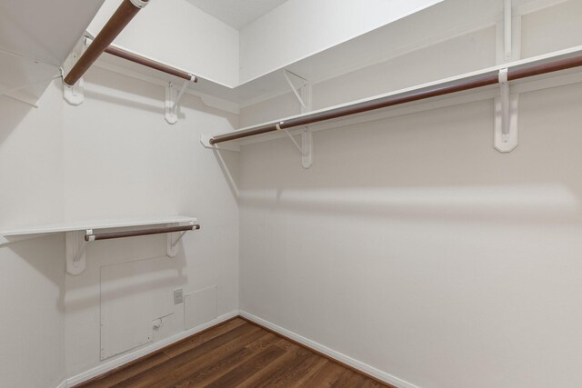 1327 Mission Chase Dr, Houston, TX 77077 - walk in closet with dark wood-type flooring