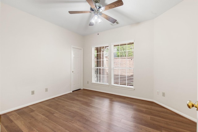 1327 Mission Chase Dr, Houston, TX 77077 - spare room with baseboards, wood finished floors, and ceiling fan