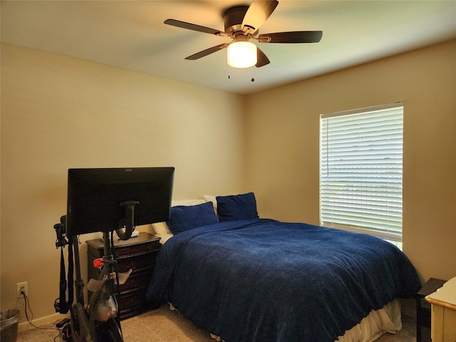 2722 Crawford St, Houston, TX 77004 - bedroom with light colored carpet and ceiling fan