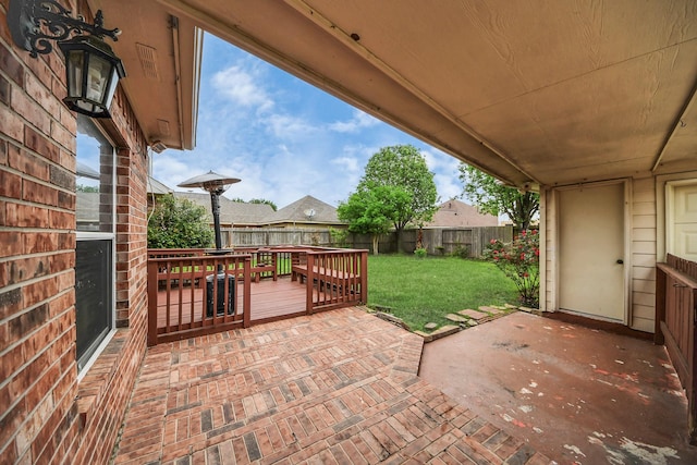 1605 Spring Glen Ln, Pearland, TX 77581 - view of patio / terrace with a wooden deck