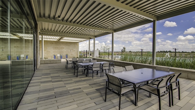 17051 Lilac Paxton Ln, Hockley, TX 77447 - wooden terrace featuring outdoor dining space and a patio area