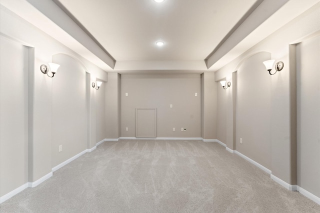 10115 Cypress Path, Missouri City, TX 77459 - spare room with light colored carpet, a tray ceiling, and baseboards