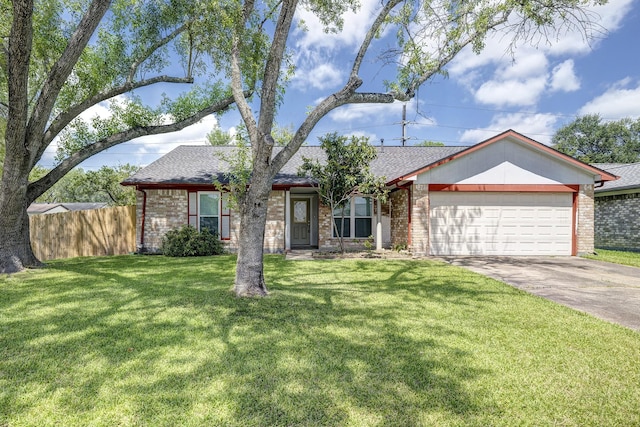 3826 Brier Gardens Dr, Houston, TX 77082 - view of front of home with a garage, concrete driveway, a shingled roof, and brick siding