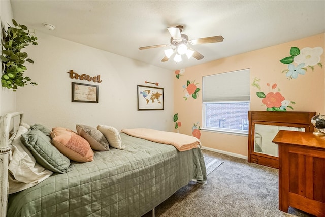2957 Water Willow Ln, Pearland, TX 77581 - carpeted bedroom with baseboards and ceiling fan
