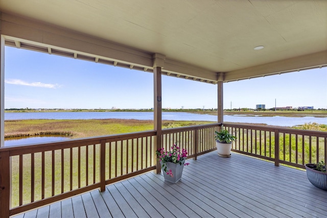 2811 Izamal Ct, Galveston, TX 77554 - deck featuring a water view