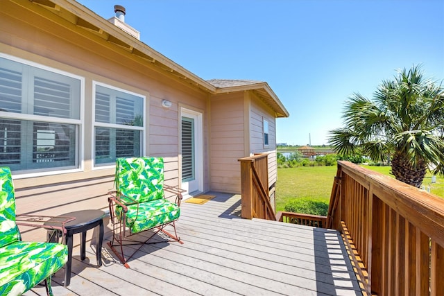 2811 Izamal Ct, Galveston, TX 77554 - view of wooden deck