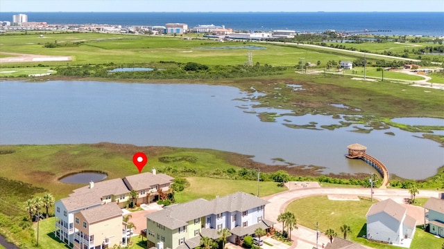 2811 Izamal Ct, Galveston, TX 77554 - bird's eye view of a large body of water and a golf course