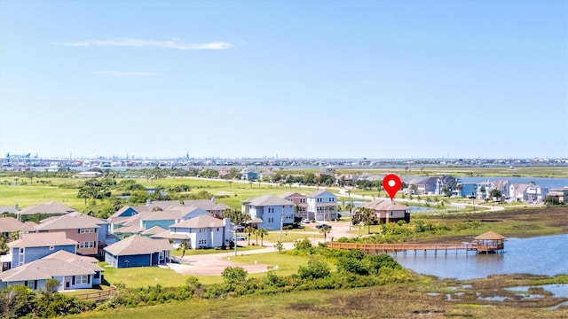 2811 Izamal Ct, Galveston, TX 77554 - aerial view of residential area with a nearby body of water