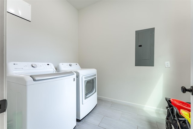 1828 Ursuline St, Galveston, TX 77550 - laundry room featuring electric panel, independent washer and dryer, and baseboards