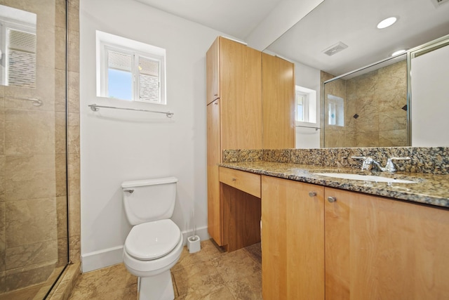 3810 Bellefontaine St, Houston, TX 77025 - bathroom featuring a stall shower, vanity, and recessed lighting