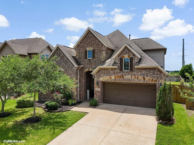 1522 Richland Hollow Ln, Friendswood, TX 77546 - view of front of property with brick siding, concrete driveway, a garage, and a shingled roof