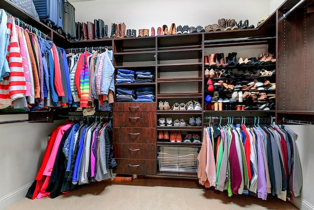 5702 Mustang Ridge Ln, Fulshear, TX 77441 - walk in closet featuring carpet floors