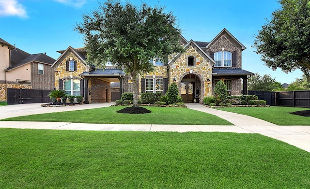 5702 Mustang Ridge Ln, Fulshear, TX 77441 - view of front of home with stone siding and brick siding