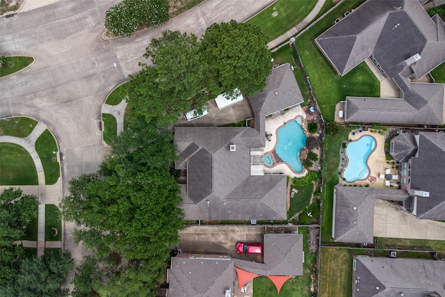 17503 Whispering Star Ct, Houston, TX 77095 - aerial view of property and surrounding area featuring a pool