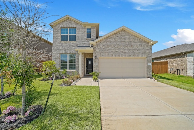 1312 Grass Bend Dr, Katy, TX 77493 - view of front facade with an attached garage, driveway, and brick siding