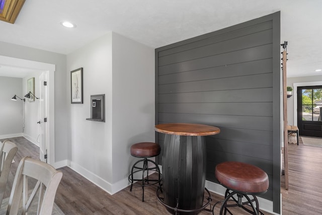 719 Fairfield St, Shoreacres, TX 77571 - dining room with wood finished floors, baseboards, and recessed lighting