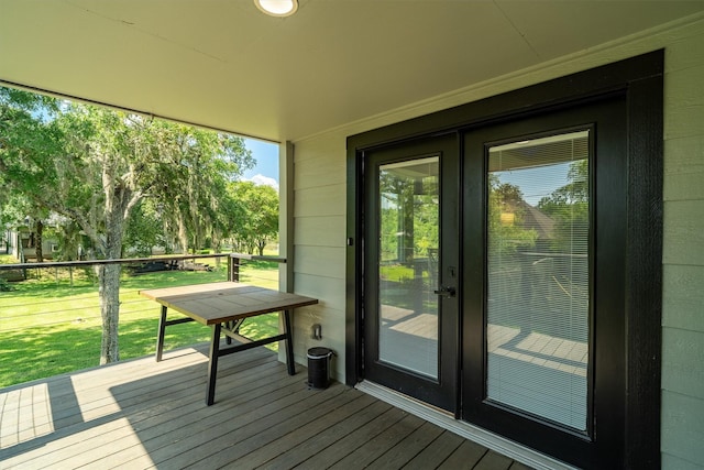 719 Fairfield St, Shoreacres, TX 77571 - doorway featuring wood finished floors and french doors