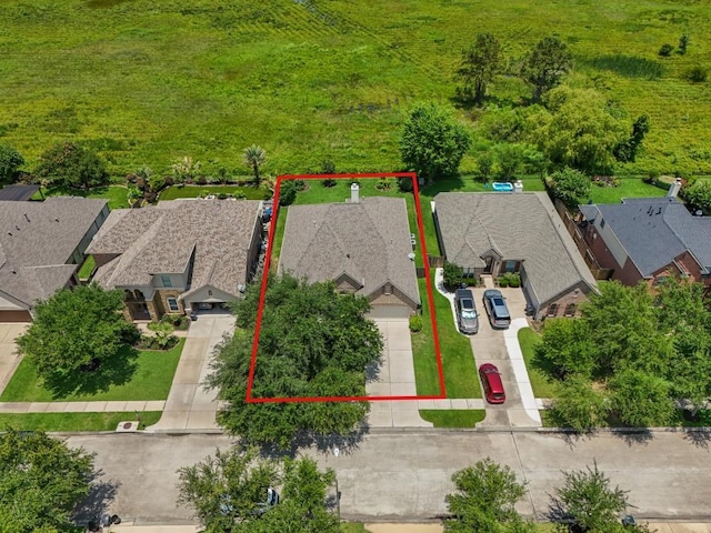 4510 Bonita Way, League City, TX 77573 - aerial view of residential area featuring property boundaries highlighted