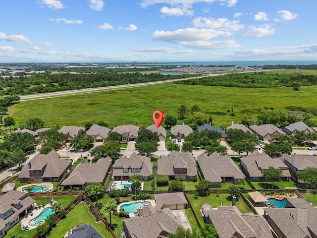 4510 Bonita Way, League City, TX 77573 - aerial view of residential area with a pool