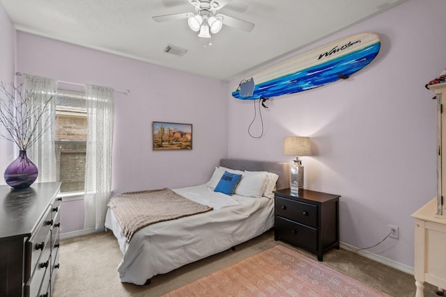 4510 Bonita Way, League City, TX 77573 - bedroom featuring light carpet, baseboards, and a ceiling fan