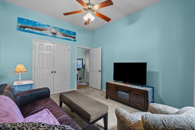 4510 Bonita Way, League City, TX 77573 - living area with light colored carpet and ceiling fan