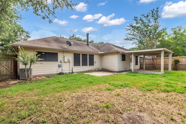 5514 Clarkston Ln, Spring, TX 77379 - rear view of property with a patio area and central air condition unit