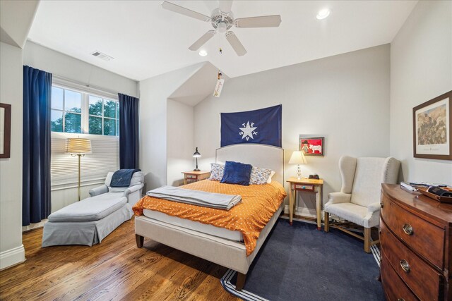 6225 Piping Rock Ln, Houston, TX 77057 - bedroom featuring wood finished floors, a ceiling fan, and recessed lighting