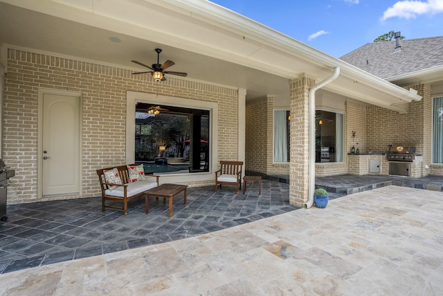 11 Bracebridge Dr, The Woodlands, TX 77382 - view of patio with a ceiling fan