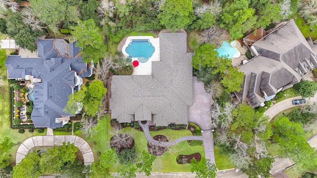 11 Bracebridge Dr, The Woodlands, TX 77382 - drone / aerial view of a pool