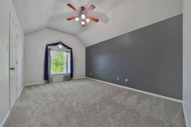 17862 Camp Cove Dr, Cypress, TX 77429 - bonus room with ceiling fan, vaulted ceiling, carpet floors, and baseboards