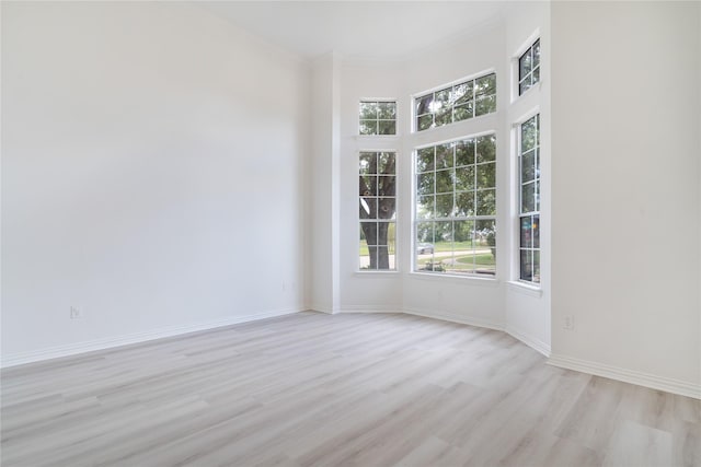 14339 Tasmania Ct, Sugar Land, TX 77498 - spare room featuring light wood-style flooring, crown molding, and baseboards