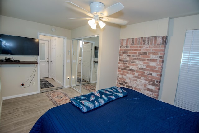 17647 Seven Pines Dr, Spring, TX 77379 - bedroom featuring wood finished floors, baseboards, and ceiling fan