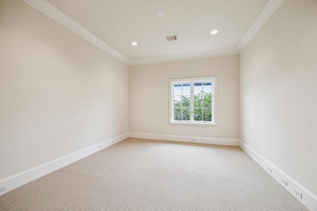 3423 Ella Lee Ln, Houston, TX 77027 - unfurnished room with crown molding, light carpet, baseboards, and recessed lighting