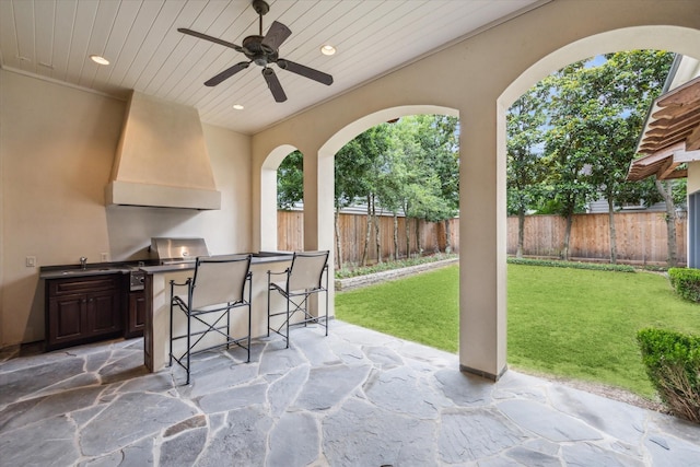 3423 Ella Lee Ln, Houston, TX 77027 - view of patio / terrace with ceiling fan