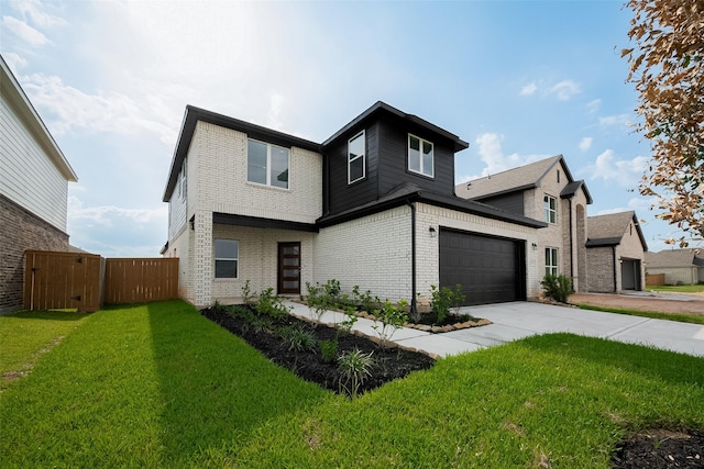 5819 Grantgrala Dr, Katy, TX 77493 - view of front of home with brick siding, concrete driveway, and a gate