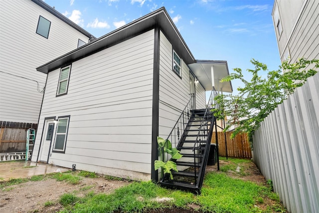 4002 Rutland St, Houston, TX 77018 - view of side of property featuring a fenced backyard and stairs