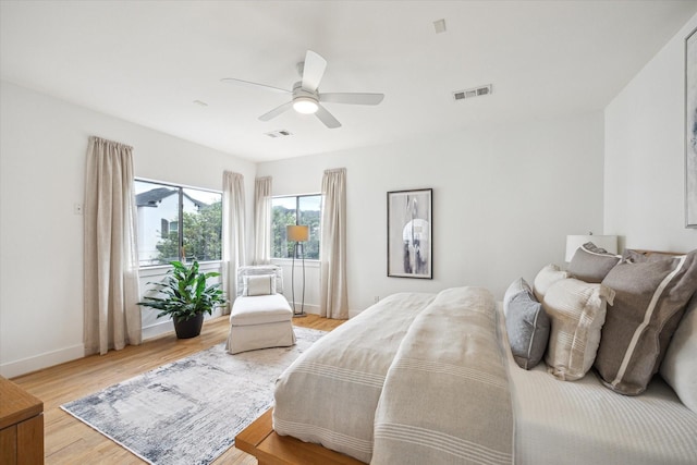 4502 Maxie St Unit A, Houston, TX 77007 - bedroom featuring light wood-style floors, baseboards, and a ceiling fan
