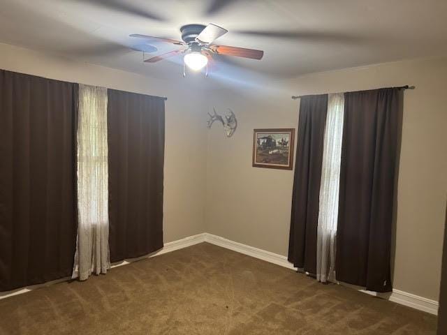 3475 Pelican St, Pinehurst, TX 77630 - spare room featuring carpet, a ceiling fan, and baseboards
