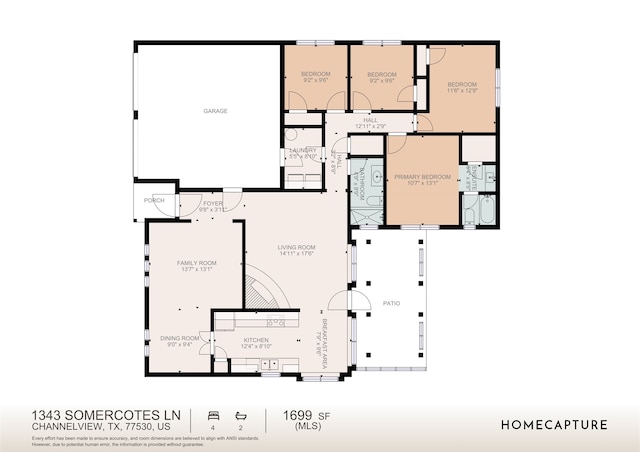 1343 Somercotes Ln, Channelview, TX 77530 - room layout