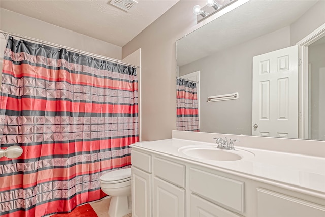 11519 Staffordale Ct, Cypress, TX 77433 - full bathroom featuring toilet, vanity, tile patterned floors, and curtained shower