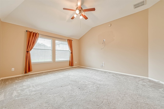 11519 Staffordale Ct, Cypress, TX 77433 - unfurnished room with lofted ceiling, carpet, a ceiling fan, and baseboards
