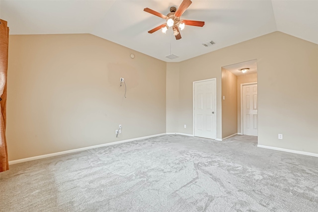 11519 Staffordale Ct, Cypress, TX 77433 - unfurnished room featuring vaulted ceiling, a ceiling fan, carpet, and baseboards