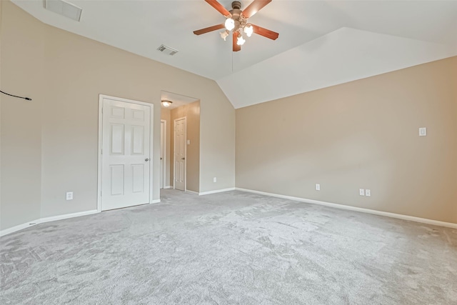 11519 Staffordale Ct, Cypress, TX 77433 - carpeted empty room with a ceiling fan, lofted ceiling, and baseboards