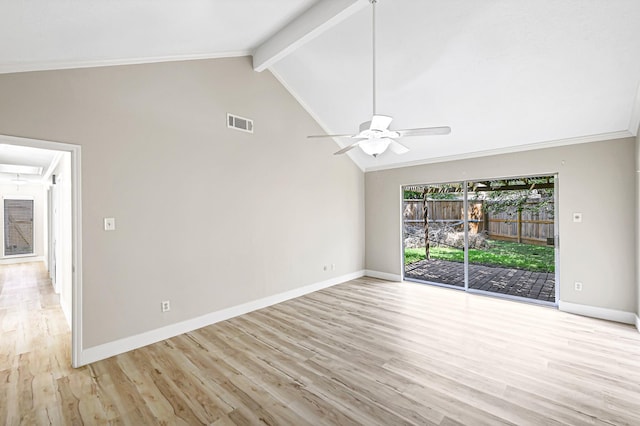 12014 Briar Forest Dr, Houston, TX 77077 - spare room with ceiling fan, light wood-type flooring, baseboards, and ornamental molding