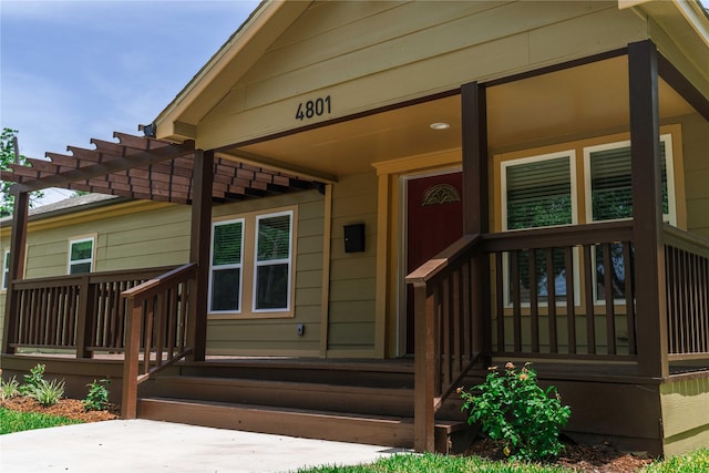 4801 Walker St, Houston, TX 77023 - property entrance with a pergola