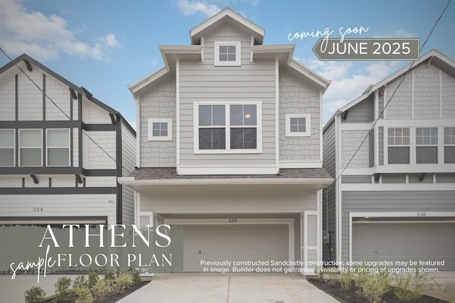 833 Fisher St Unit C, Houston, TX 77018 - townhome / multi-family property featuring a garage and concrete driveway