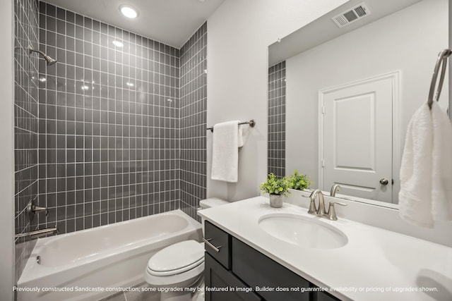 833 Fisher St Unit C, Houston, TX 77018 - bathroom featuring vanity, toilet, bathtub / shower combination, and recessed lighting