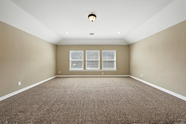4914 Fairford Dr, Sugar Land, TX 77479 - empty room with lofted ceiling and carpet flooring