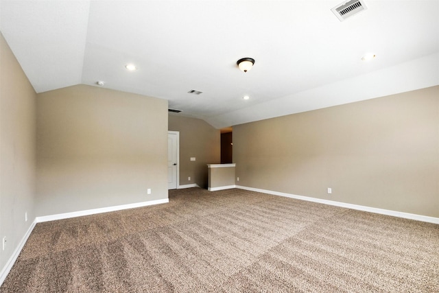 4914 Fairford Dr, Sugar Land, TX 77479 - carpeted spare room with vaulted ceiling and recessed lighting