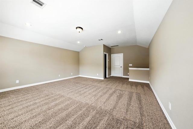 4914 Fairford Dr, Sugar Land, TX 77479 - bonus room featuring vaulted ceiling, carpet flooring, and recessed lighting
